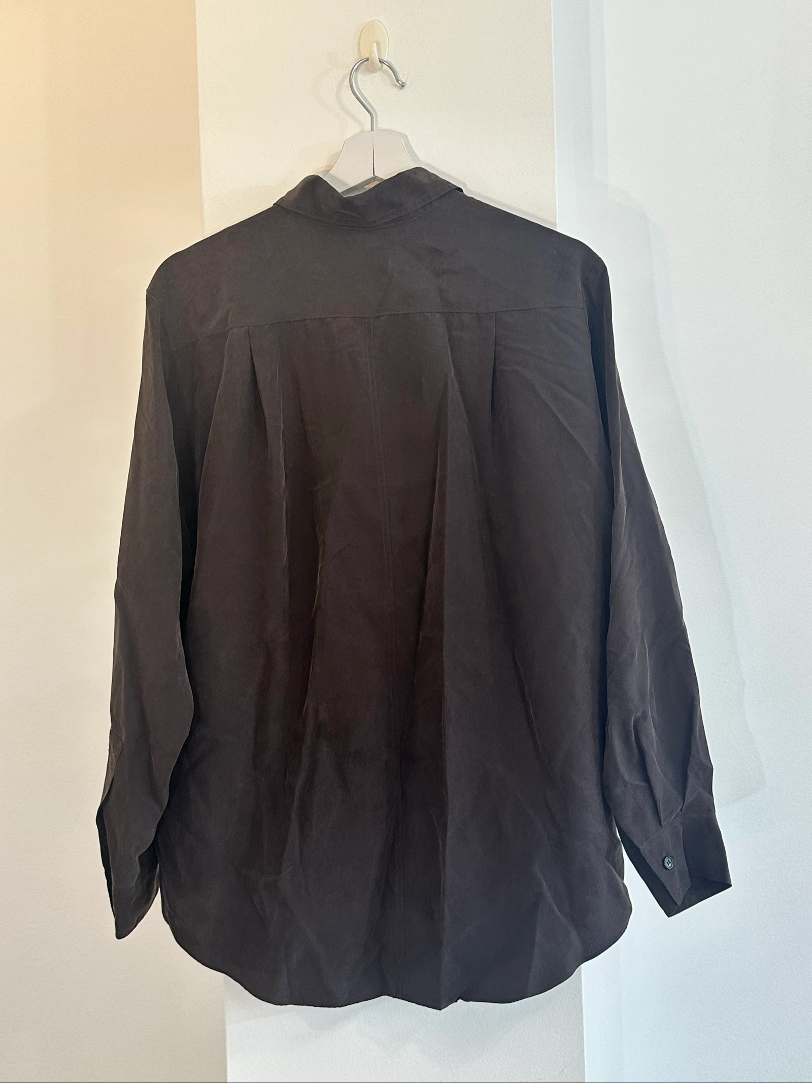 Elegante bruine Zara-hemd van 100% zijde, nieuw, maat S – photo 7